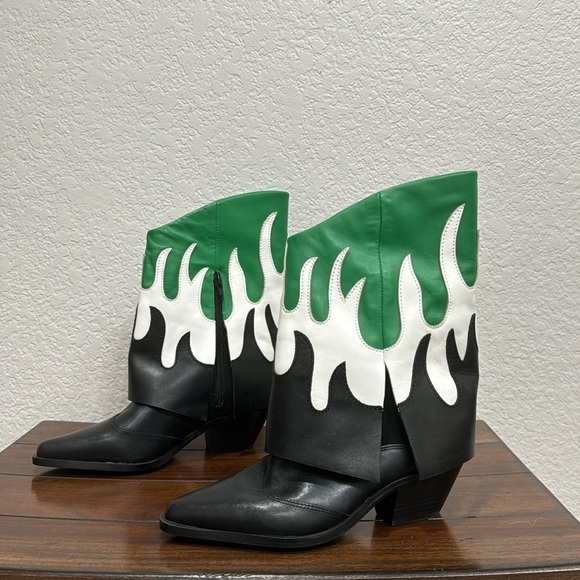 Gianni Bini Conley Flame Fold Over Leather Boots Size 5.5 - Picture 5 of 7